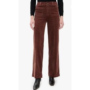 NEW Paige Sasha Wide Leg Pants Womens 31 Landslide Brown Corduroy Patch Pocket
